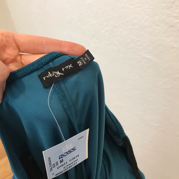 Ruby Rox NWT y2k 90s Halter Midi Dress Teal Blue Medium - Picture 9 of 10